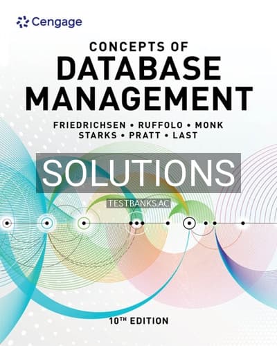 Solutions for Concepts of Database Management 10th Edition by Friedrichsen cover