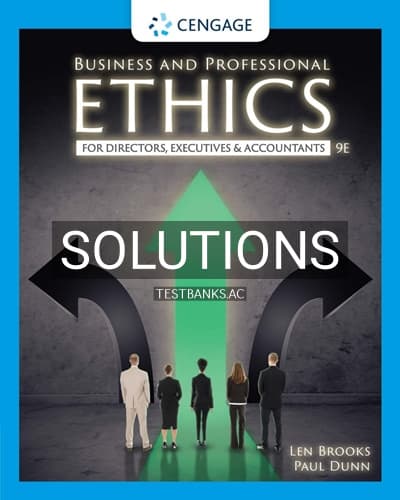 Solutions for Business and Professional Ethics 9th Edition by Brooks cover