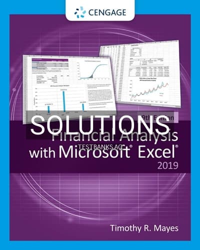 Solutions for Financial Analysis with Microsoft Excel 9th Edition by Mayes cover