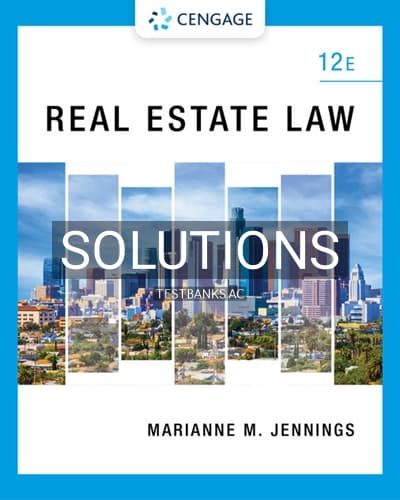 Solutions for Real Estate Law 12th Edition by Jennings cover