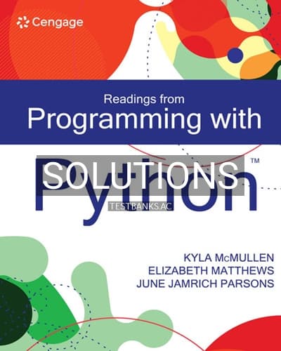 Solutions for Readings from Programming with Python 1st Edition by Mcmullen cover