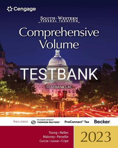 Test Bank for South Western Federal Taxation 2023 Comprehensive 46th Edition by Young cover