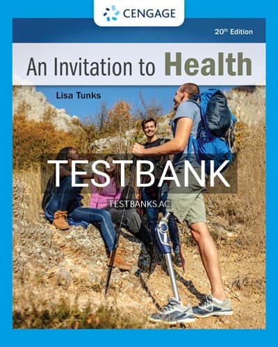 Test Bank for Invitation to Health 20th Edition by Tunks cover