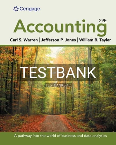 Test Bank for Accounting 29th Edition by Warren cover