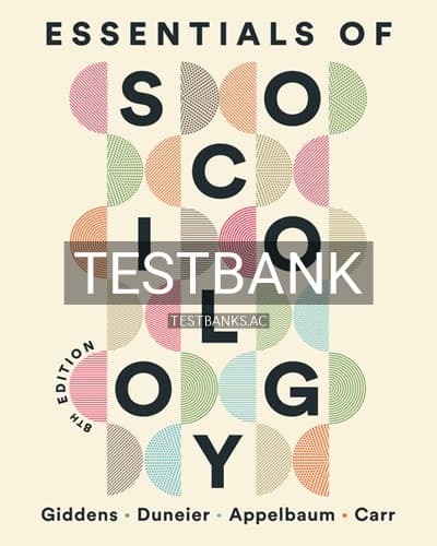 Test Bank for Essentials of Sociology 8th Edition by Giddens cover