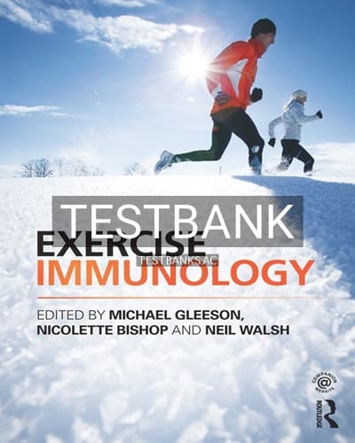 Test Bank for Exercise Immunology 1st Edition by Author cover