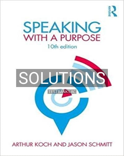 Solutions for Speaking with a Purpose 10th Edition by Koch cover