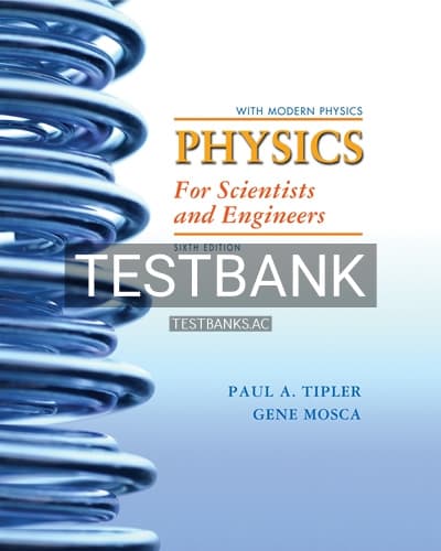 Test Bank for Physics for Scientists and Engineers Extended Version 6th Edition by Tipler cover