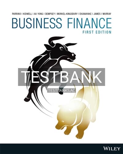 Test Bank for Business Finance 1st Edition by Kidwell cover