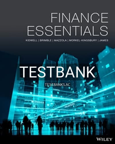 Test Bank for Finance Essentials 1st Edition by Kidwell cover
