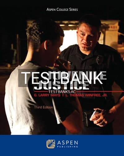 Test Bank for Juvenile Justice 3rd Edition by Mays cover
