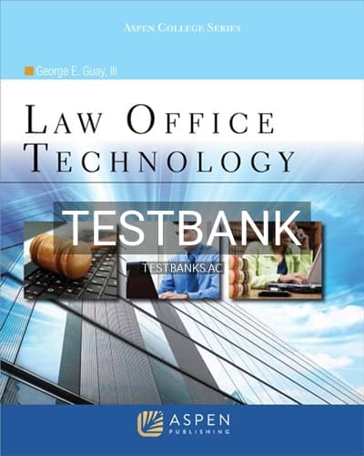 Test Bank for Law Office Technology 1st Edition by Guay cover