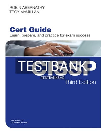 Test Bank for CISSP Cert Guide 3rd Edition by Abernathy cover