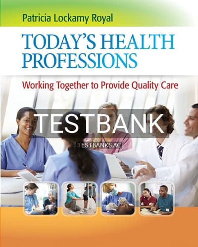 Test Bank for Today’s Health Professions 1st Edition by Royal cover
