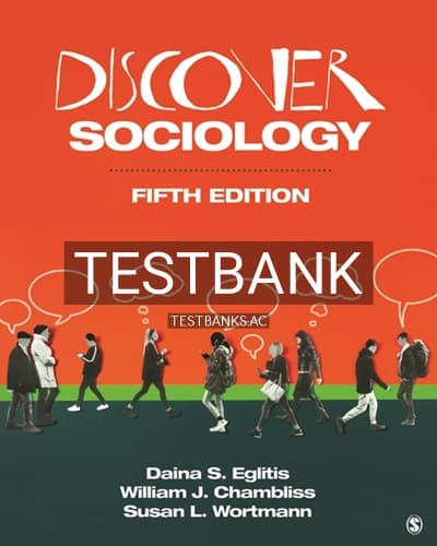 Test Bank for Discover Sociology 5th Edition by Eglitis cover