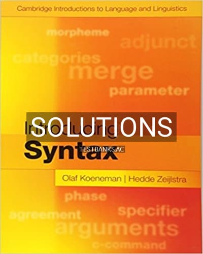 Solutions for Introducing Syntax 1st Edition by Koeneman cover
