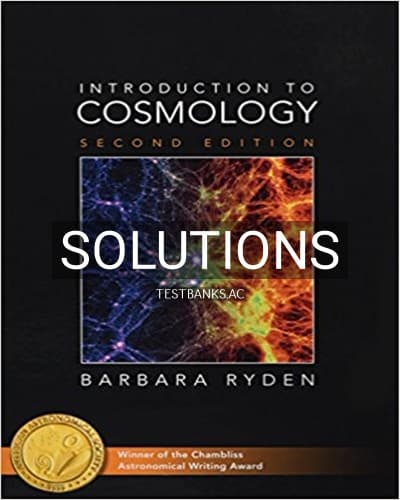 Solutions for Introduction to Cosmology 2nd Edition by Ryden cover
