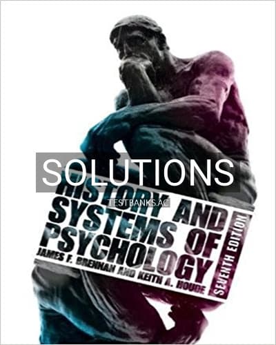 Solutions for History and Systems of Psychology 7th Edition by Brennan cover