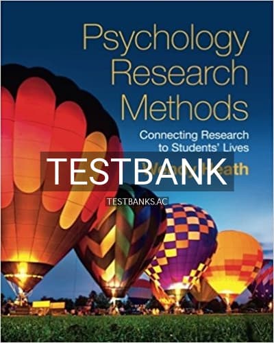 Test Bank for Psychology Research Methods Connecting Research to Students Lives 1st Edition by Heath cover