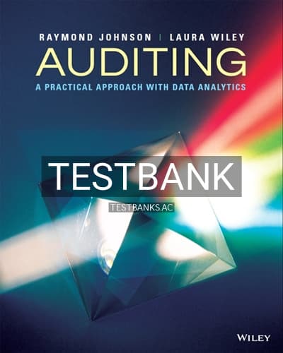 Test Bank for Auditing A Practical Approach with Data Analytics Enhanced eText 1st Edition by Johnson cover