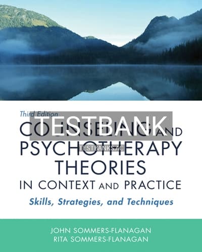 Test Bank for Counseling and Psychotherapy Theories in Context and Practice 3rd Edition by Sommers Flanagan cover