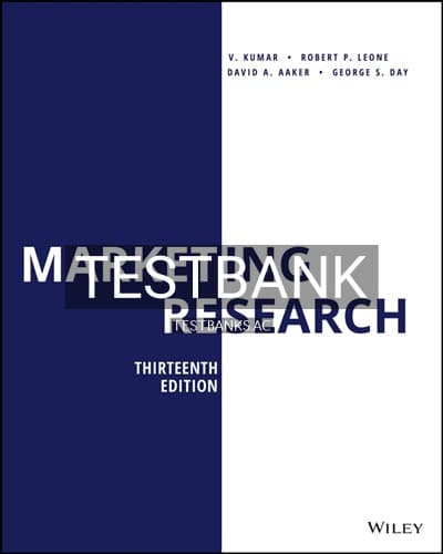 Test Bank for Marketing Research 13th Edition by Kumar cover