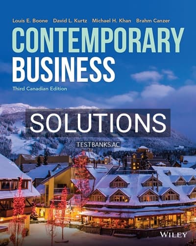 Solutions for Contemporary Business Canadian 3rd Edition by Boone cover
