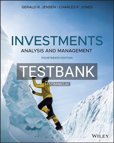 Test Bank for Investments Analysis and Management 14th Edition by Jones cover