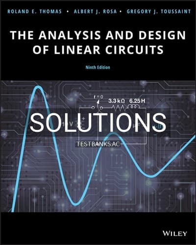 Solutions for Analysis and Design of Linear Circuits 9th Edition by Thomas cover