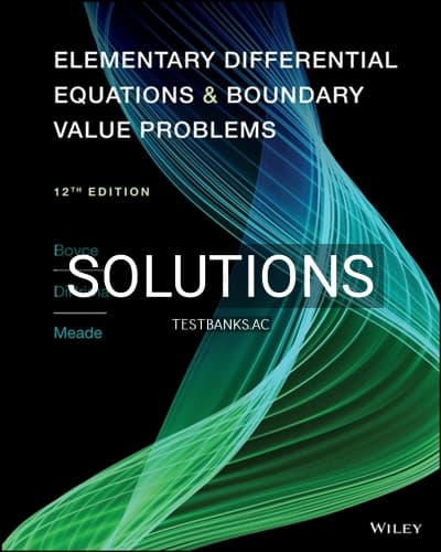 Solutions for Elementary Differential Equations 12th Edition by Boyce cover