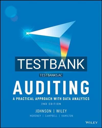 Test Bank for Auditing A Practical Approach with Data Analytics 2nd Edition by Johnson cover