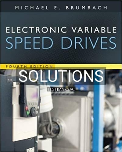 Solutions for Electronic Variable Speed Drives 4th Edition by Brumbach cover