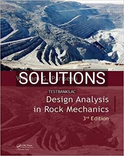 Solutions for Design Analysis in Rock Mechanics 3rd Edition by Pariseau cover