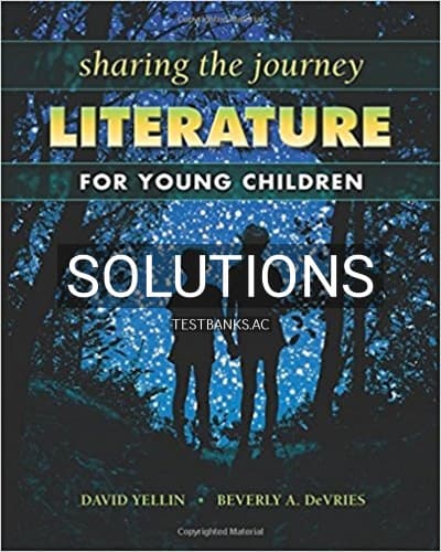 Solutions for Sharing the Journey Literature for Young Children 1st Edition by Yellin cover