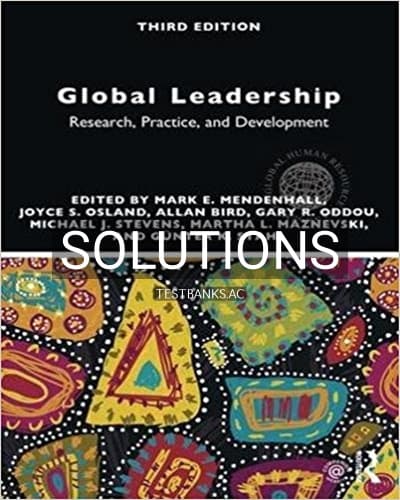 Solutions for Global Leadership Research Practice and Development 3rd Edition by Mendenhall cover