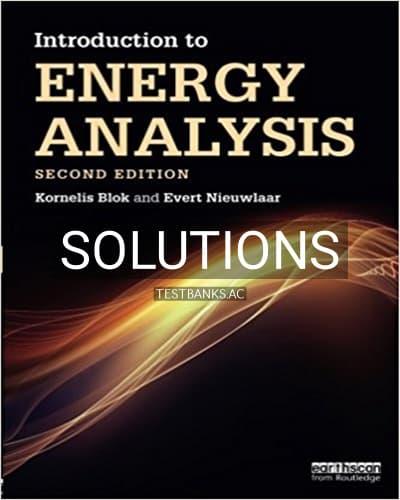 Solutions for Introduction to Energy Analysis 2nd Edition by Blok cover