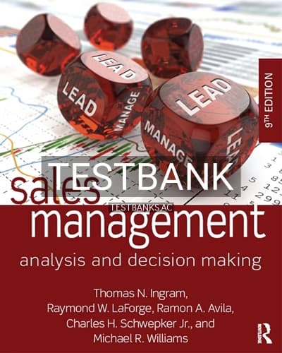 Test Bank for Sales Management 9th Edition by Ingram cover