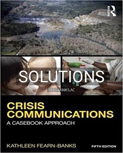 Solutions for Crisis Communications A Casebook Approach 5th Edition by Fearn Banks cover