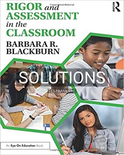 Solutions for Rigor and Assessment in the Classroom 1st Edition by Blackburn cover