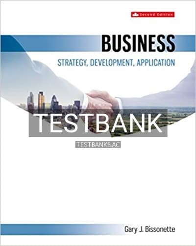 Test Bank for Business Strategy and Development 2nd Edition by Bissonette cover