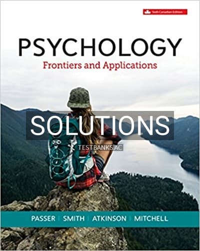 Solutions for Psychology Frontiers and Applications 6th Edition by Passer cover