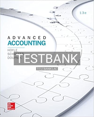 Test Bank for Advanced Accounting 13th Edition by Hoyle cover
