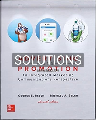 Solutions for Advertising and Promotion An Integrated Marketing Communications Perspective 11th Edition by Belch cover
