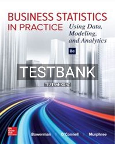 Test Bank for Business Statistics in Practice 8th Edition by Bowerman cover