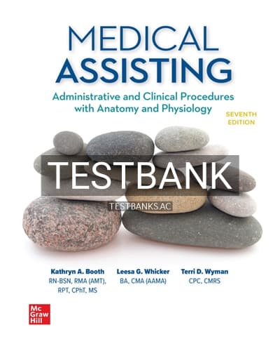 Test Bank for Medical Assisting Administrative and Clinical Procedures 7th Edition by Booth cover