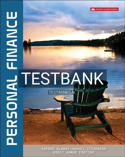 Test Bank for Personal Finance 7th Edition by Kapoor cover