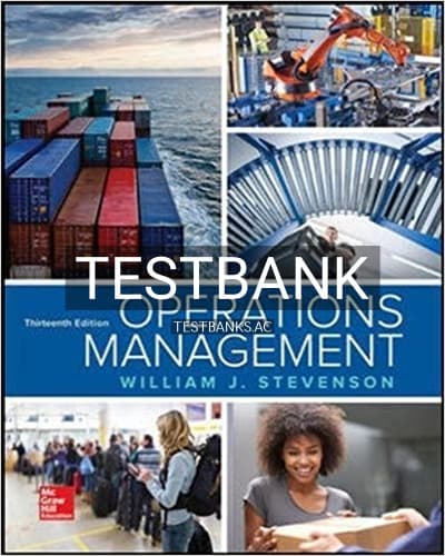Test Bank for Operations Management 13th Edition by Stevenson cover