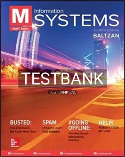Test Bank for M Information Systems 4th Edition by Baltzan cover