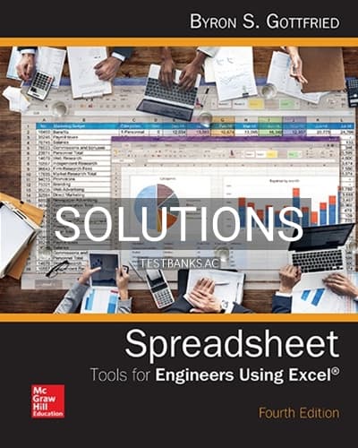 Solutions for Spreadsheet Tools for Engineers Using Excel 4th Edition by Gottfried cover