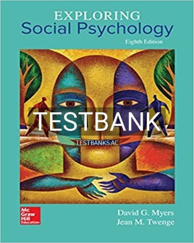 Test Bank for Exploring Social Psychology 8th Edition by Myers cover